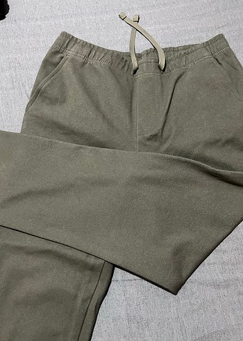 Gri Kadın Bol Kesim Kemerli Pantolon - Görsel 3