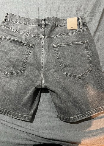Gri Regular Fit Denim Bermuda Şort - Görsel 2