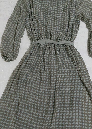 Gri Desenli Uzun Hamile Elbisesi - Görsel 6