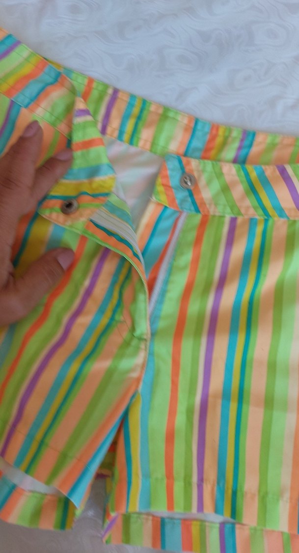 Renkli Çizgili Mini deniz Şortu - Görsel 3