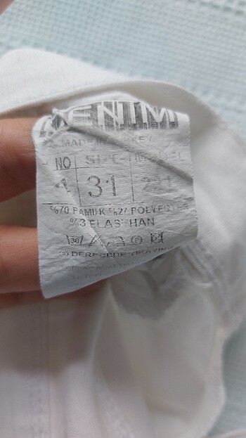 31 Beden beyaz Renk Pantolon