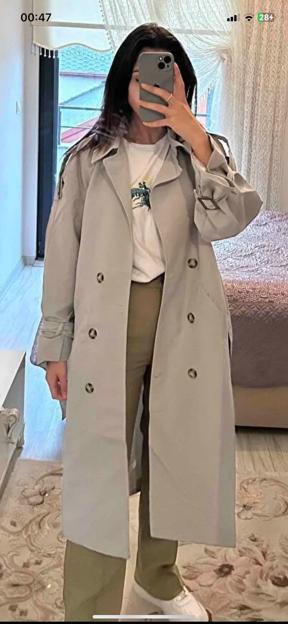 Oversize su itici trençkot - Görsel 4