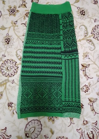 Örgü Kadın Uzun Etek Yeşil - Görsel 2