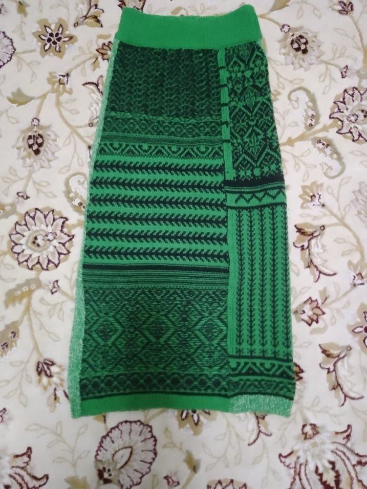 Örgü Kadın Uzun Etek Yeşil - Görsel 2