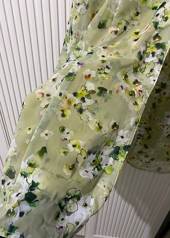 Yeşil Çiçekli Uzun Elbise - Görsel 5