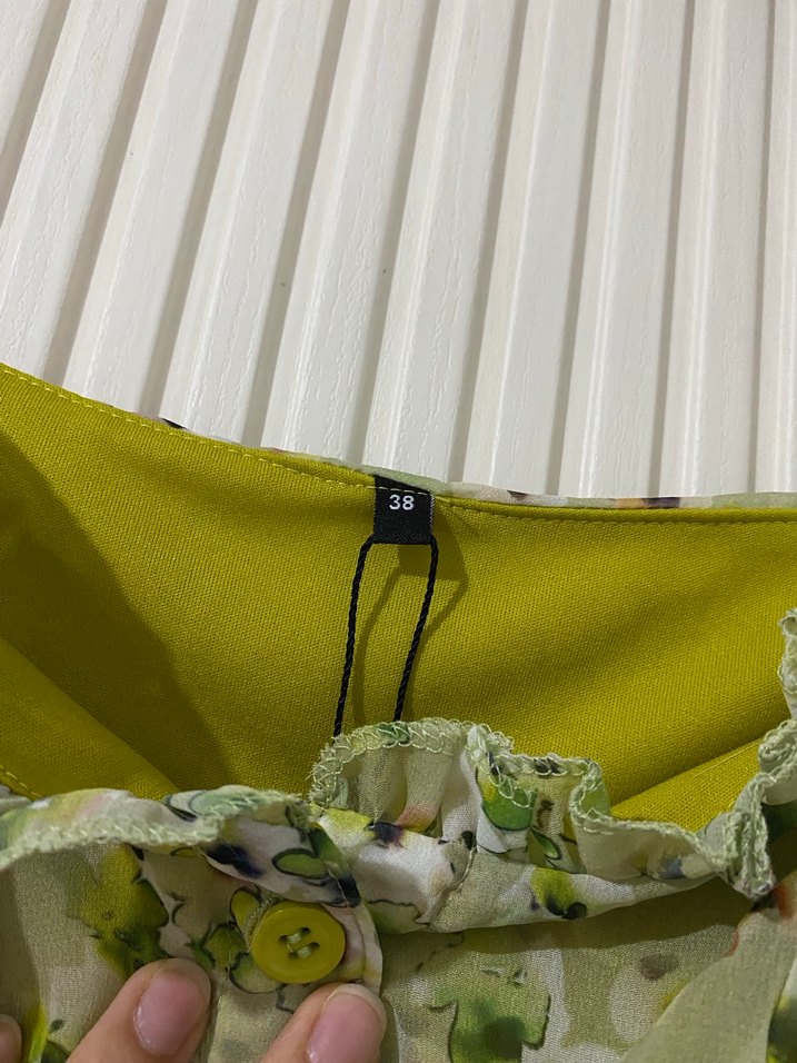 Yeşil Çiçekli Uzun Elbise - Görsel 3