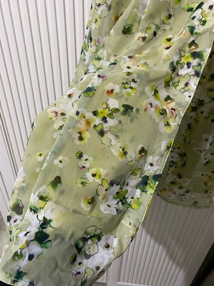 Yeşil Çiçekli Uzun Elbise - Görsel 5