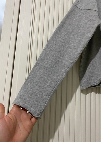 Mavi Uzun Kollu kayık yaka sweatshirt - Görsel 4