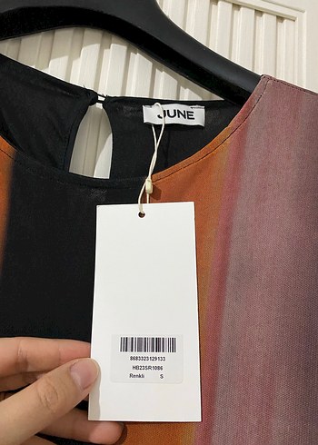 Çok Renkli Uzun Kollu Tül Kadın Elbise - Görsel 3