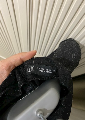 Uzun Kol Drapeli Siyah simli abiye - Görsel 6