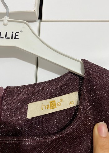 Bordo mürdüm Uzun Kollu Piliseli Uzun Elbise - Görsel 3