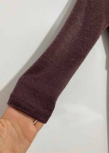 Bordo mürdüm Uzun Kollu Piliseli Uzun Elbise - Görsel 6