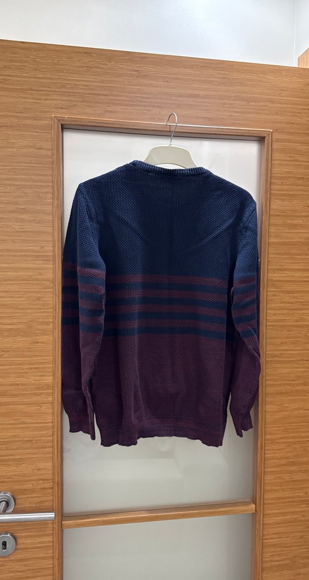 Bordo Lacivert Erkek Triko Kazak - Görsel 4