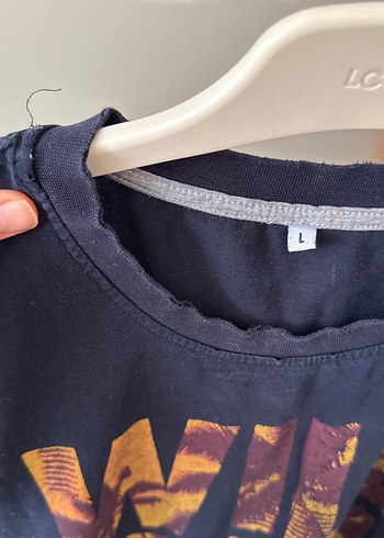 Kadın Lacivert Baskılı Kısa Kollu Tişört - Görsel 4