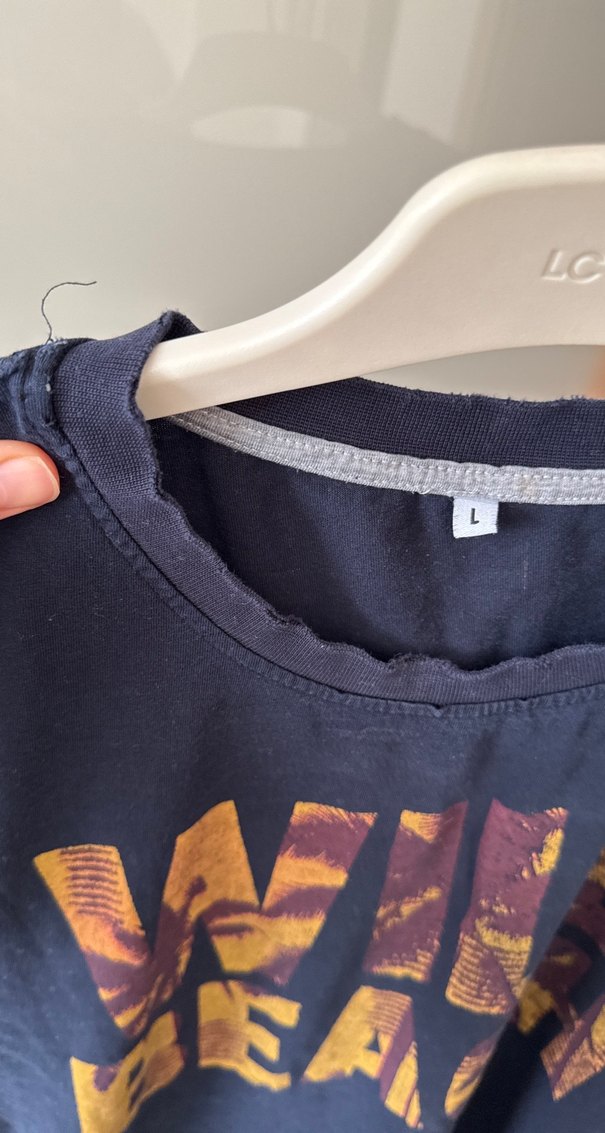 Kadın Lacivert Baskılı Kısa Kollu Tişört - Görsel 4