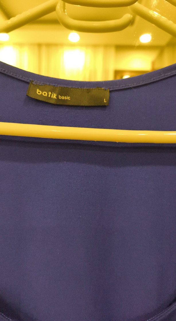 Batik Mavi Likrali Kumaş Bluz. - Görsel 2