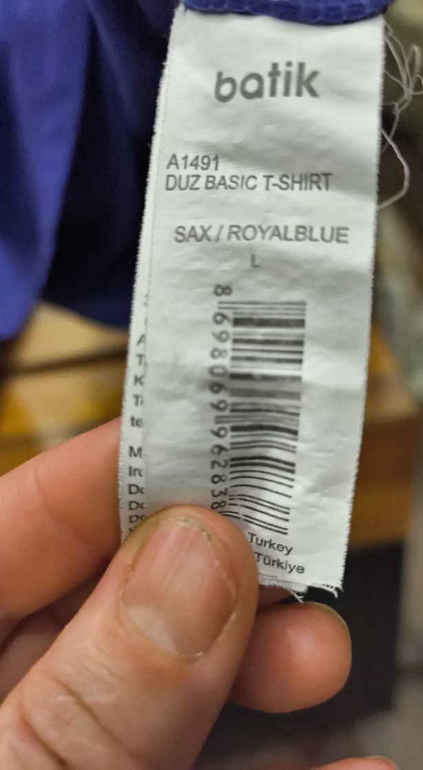 Batik Mavi Likrali Kumaş Bluz. - Görsel 4