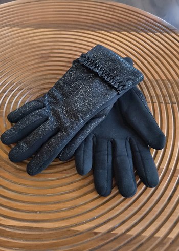 Fırfırlı Simli Siyah Kadın Eldiveni - Görsel 3