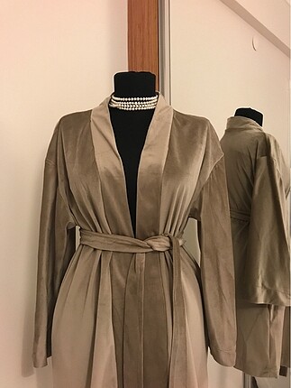 Kadife kimono sarı askılı