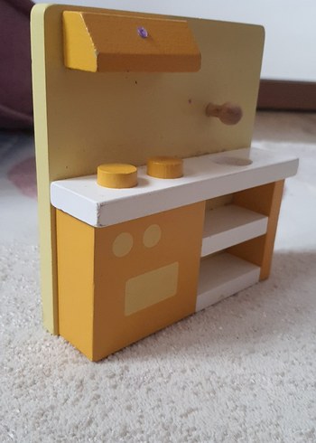 Sarı Ahşap Çocuk Oyun Mutfak Seti - Görsel 2