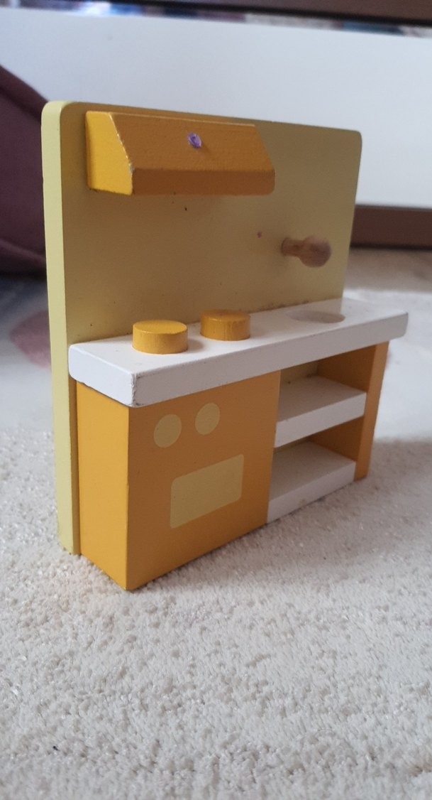 Sarı Ahşap Çocuk Oyun Mutfak Seti - Görsel 2