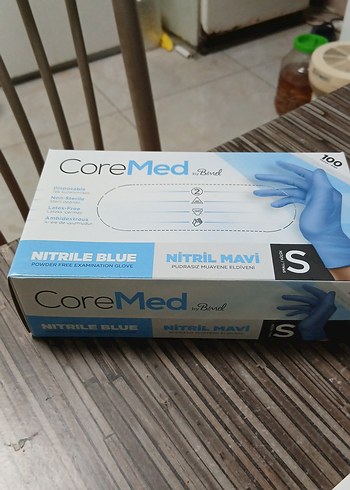 CoreMed Mavi Nitril Muayene Eldiveni S