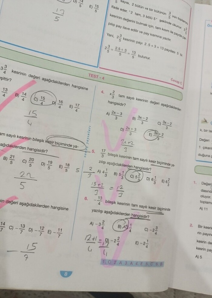 Sonuç rasyonel sayılar üslü sayılar köklü sayılar fasikül  - Görsel 2