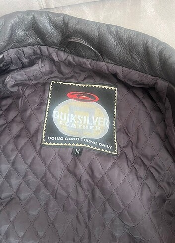 m Beden Quiksilver deri ceket orijinal deri