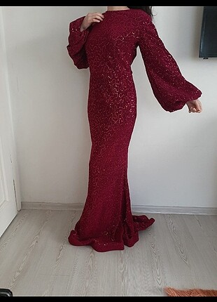 42 bedene uygun etiketli balık abiye fuşya rengi