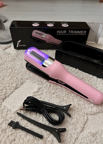 Pembe Kablosuz Saç Ucu Kesme Makinesi - Görsel 7