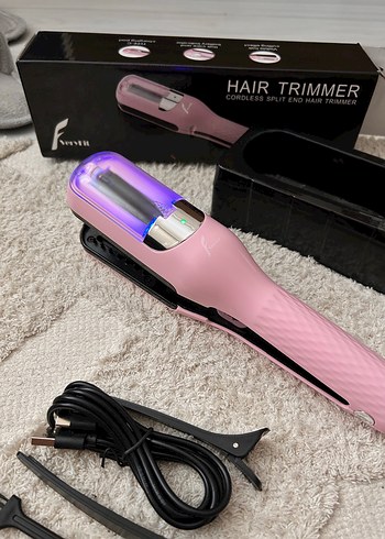 Pembe Kablosuz Saç Ucu Kesme Makinesi