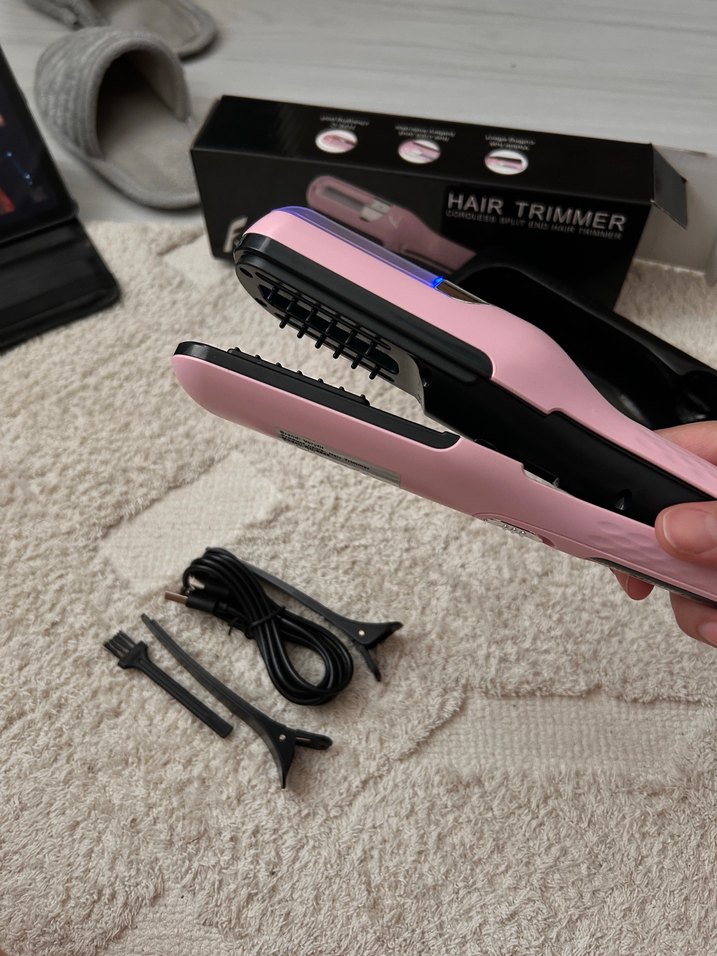 Pembe Kablosuz Saç Ucu Kesme Makinesi - Görsel 5