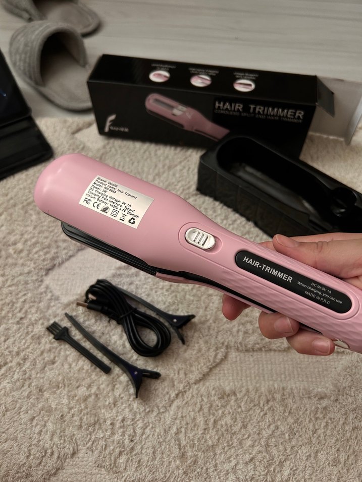 Pembe Kablosuz Saç Ucu Kesme Makinesi - Görsel 4