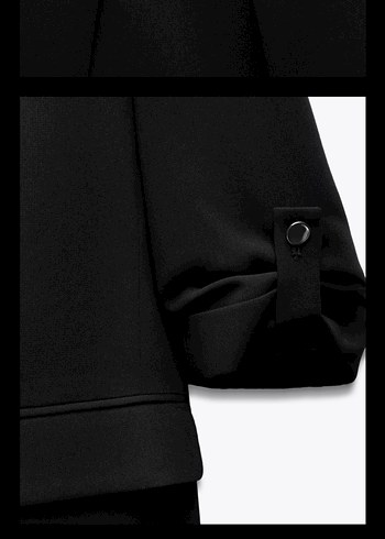 Siyah kolları Düğmeli blazer