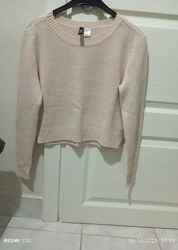 Bej Kadın Triko Uzun Kollu Kazak - Görsel 5