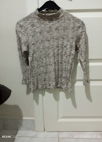 Bej Kadın Triko Uzun Kollu Kazak - Görsel 2