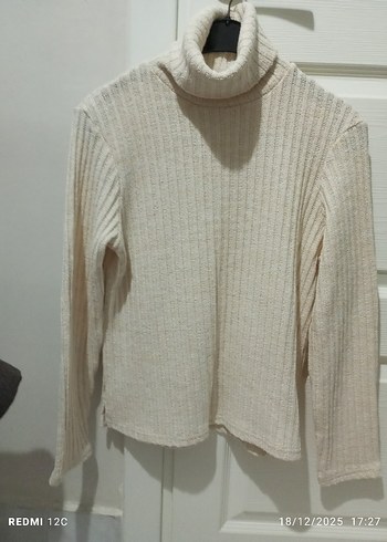 Bej Kadın Triko Uzun Kollu Kazak - Görsel 13