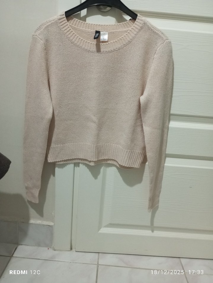 Bej Kadın Triko Uzun Kollu Kazak - Görsel 5