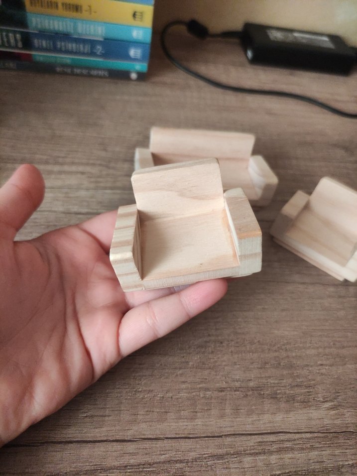 Açık Bej Ahşap Oyuncak Ev Mobilyaları - Görsel 5