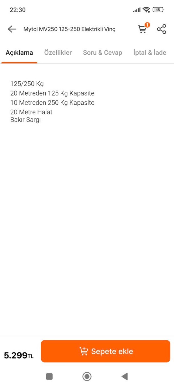 Beyaz Elektrikli Vinç - Görsel 3