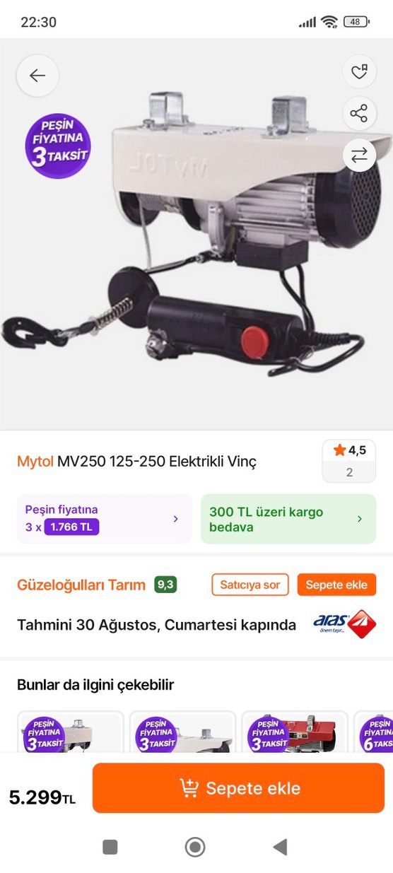 Beyaz Elektrikli Vinç - Görsel 2