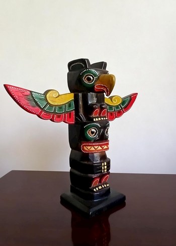 Renkli Kanatlı Totem Figürin ÜRÜN BALI DEN GELDI - Görsel 2