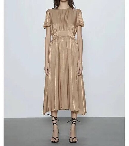 s Beden Zara Gold Elbise