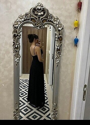 Trendyol & Milla Uzun şifon siyah elbise abiye