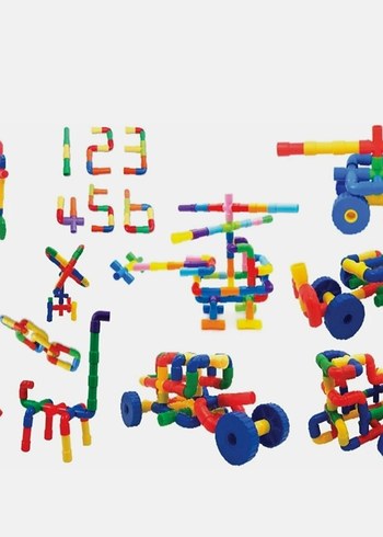 Woody King Kids Tekerlekli Boru Yapı Oyuncağı 72 Parça