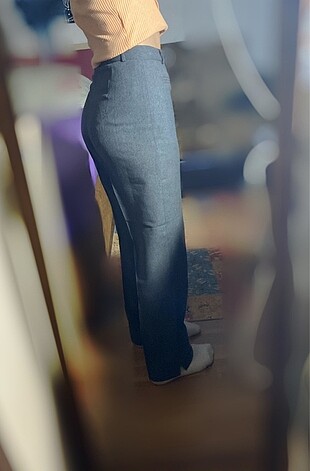 gri wide leg pantolon