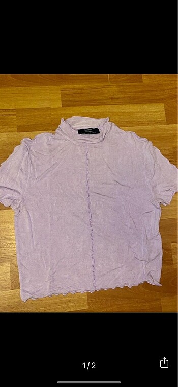 bershka lila crop tshirt