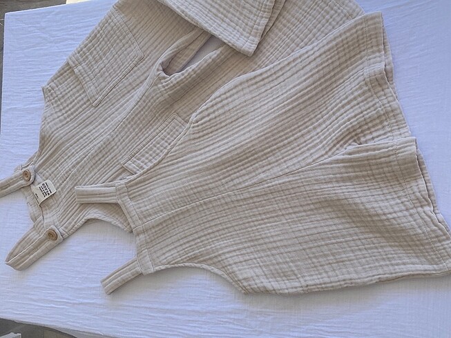 18-24 Ay Beden Bej Muslin Çocuk Tulum