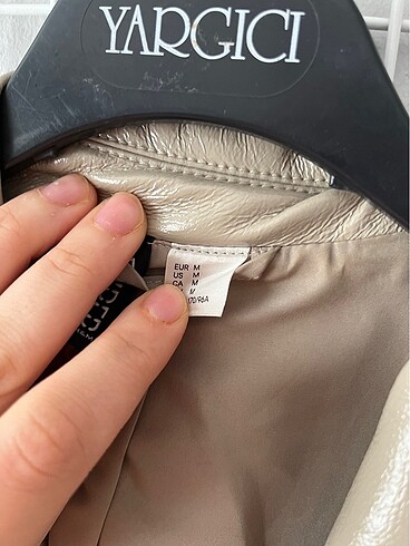 H&M Bej renk vegan deri blazer Hm