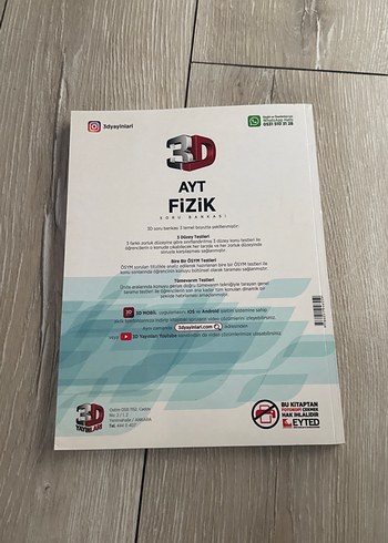 AYT Fizik Soru Bankası 3D Video Çözümlü